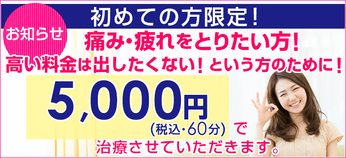コロナ禍で景気が良くなるまで4000円（60分）で治療させていただきます。